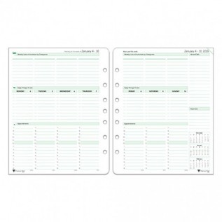 Loose Leaf Organizer - Green Ink Style - Personal Size